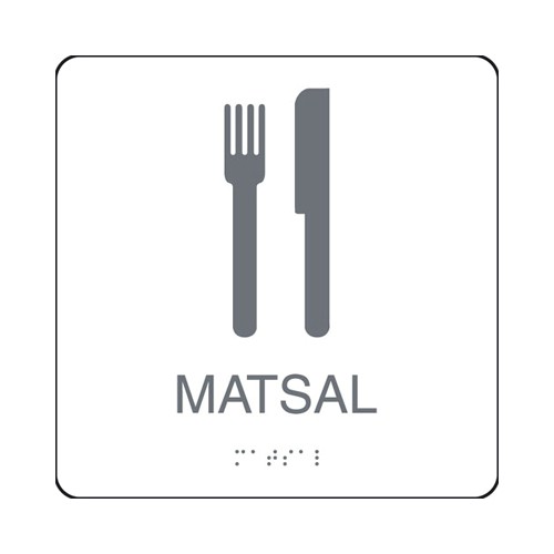 Skylt taktil matsal