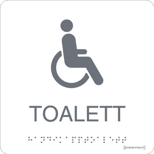 Skylt taktil WC funktionsnedsättning