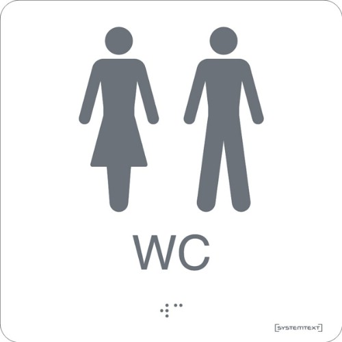 Skylt taktil WC dam/herr