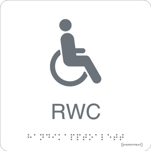 Skylt taktil RWC funktionsnedsättning