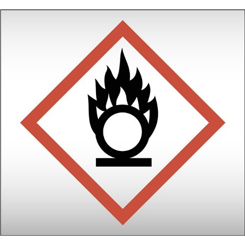 Rörmärkning GHS03-piktogram CLP Oxiderande