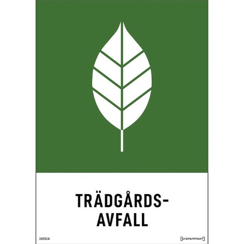 Skylt trädgårdsavfall