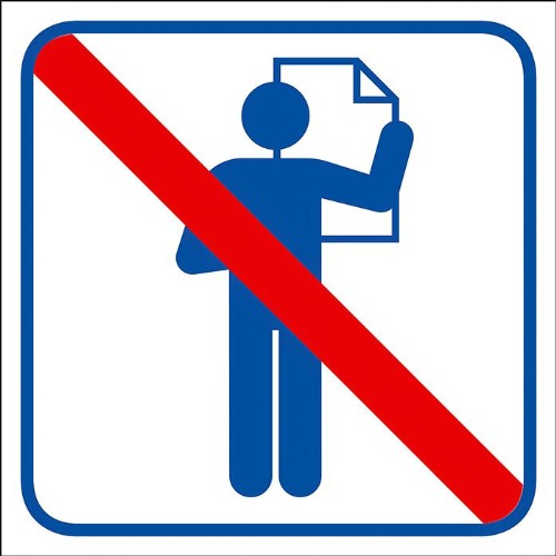 Skylt symbol affischering förbjuden