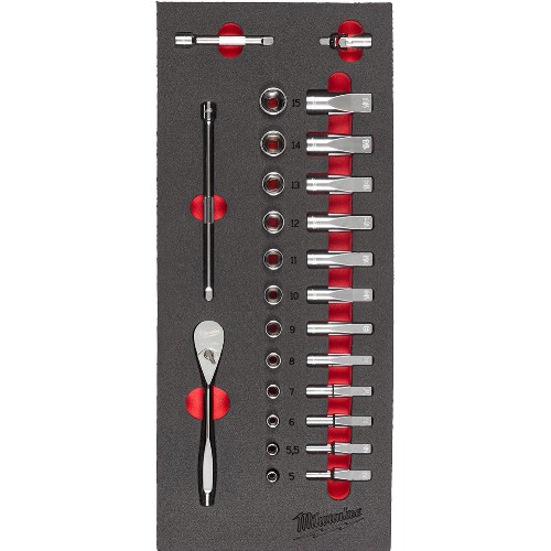 Hylsnyckelsats 1/4" mm MILWAUKEE i skuminsats